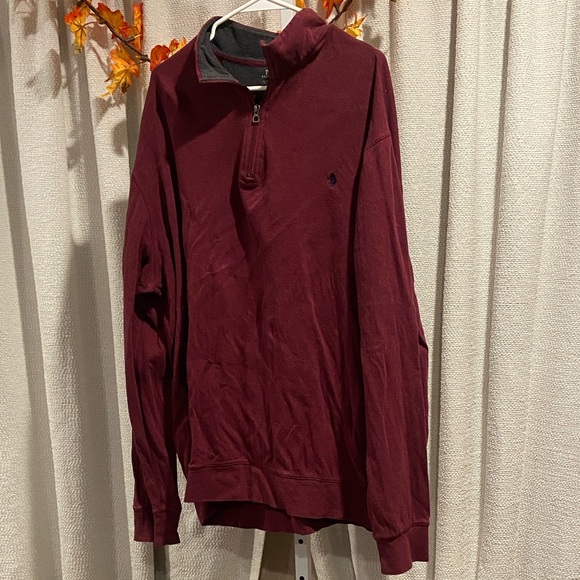 Polo by Ralph Lauren Men's Maroon& heather gray Zip-Up Sweater Sz.XLT - Picture 7 of 16